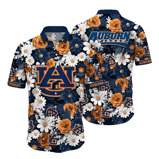 Auburn Tigers NCAA Flower Aloha Hawaiian Shirt 6, NCAA Hawaiian Shirt Moonbestprint