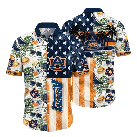 Auburn Tigers NCAA Flower Aloha Hawaiian Shirt 9, NCAA Hawaiian Shirt Moonbestprint