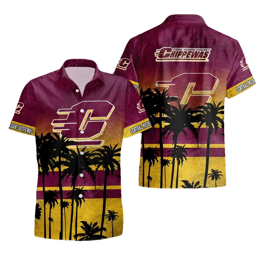 Central Michigan Chippewas Style Hot Trending Summer Aloha Hawaiian Shirt, NCAA Hawaiian Shirt Moonbestprint