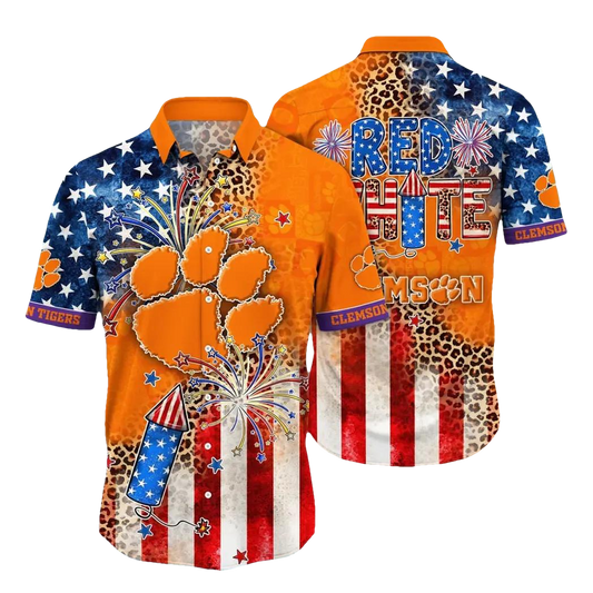 Clemson Tigers NCAA Aloha Hawaiian Shirt, NCAA Hawaiian Shirt Moonbestprint