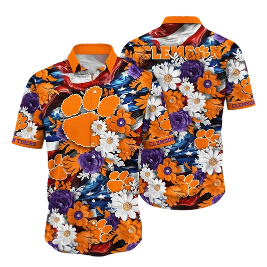 Clemson Tigers NCAA Aloha Hawaiian Shirt 1, NCAA Hawaiian Shirt Moonbestprint