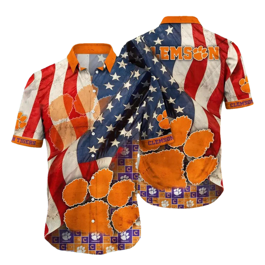 Clemson Tigers NCAA Flower Aloha Hawaiian Shirt 10, NCAA Hawaiian Shirt Moonbestprint