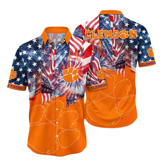 Clemson Tigers NCAA Flower Aloha Hawaiian Shirt 9, NCAA Hawaiian Shirt Moonbestprint