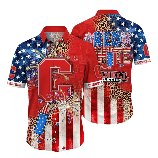 Cornell Big Red NCAA Aloha Hawaiian Shirt, NCAA Hawaiian Shirt Moonbestprint