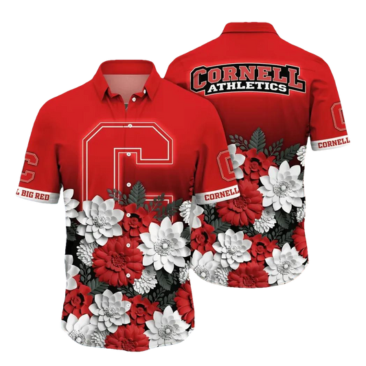 Cornell Big Red NCAA Flower Aloha Hawaiian Shirt 13, NCAA Hawaiian Shirt Moonbestprint