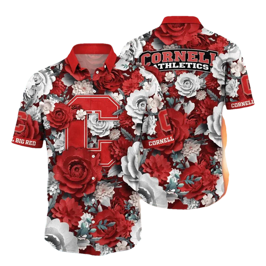 Cornell Big Red NCAA Flower Aloha Hawaiian Shirt 4, NCAA Hawaiian Shirt Moonbestprint