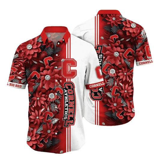 Cornell Big Red NCAA Flower Aloha Hawaiian Shirt 3, NCAA Hawaiian Shirt Moonbestprint