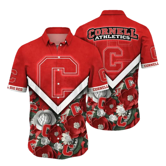 Cornell Big Red NCAA Flower Aloha Hawaiian Shirt 5, NCAA Hawaiian Shirt Moonbestprint