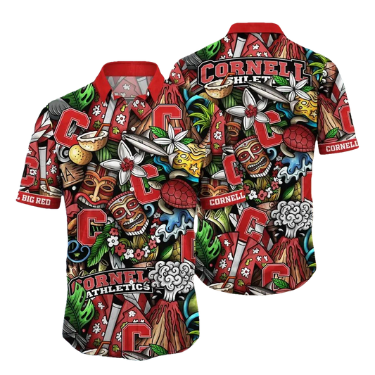 Cornell Big Red NCAA Flower Aloha Hawaiian Shirt 6, NCAA Hawaiian Shirt Moonbestprint