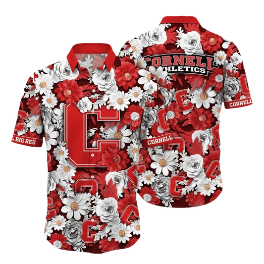 Cornell Big Red NCAA Flower Aloha Hawaiian Shirt 9, NCAA Hawaiian Shirt Moonbestprint