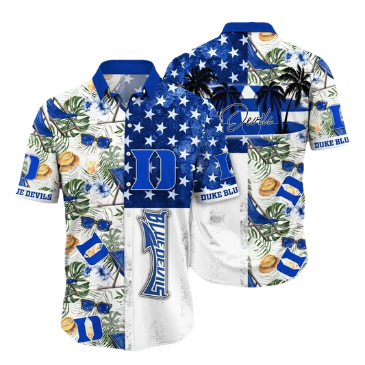 Duke Blue Devils NCAA Flower Aloha Hawaiian Shirt 12, NCAA Hawaiian Shirt Moonbestprint