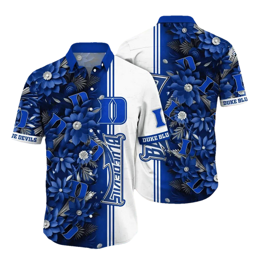 Duke Blue Devils NCAA Flower Aloha Hawaiian Shirt 3, NCAA Hawaiian Shirt Moonbestprint
