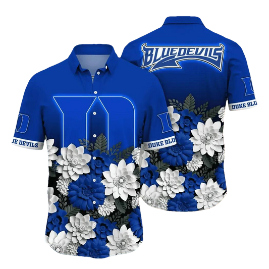 Duke Blue Devils NCAA Flower Aloha Hawaiian Shirt 13, NCAA Hawaiian Shirt Moonbestprint