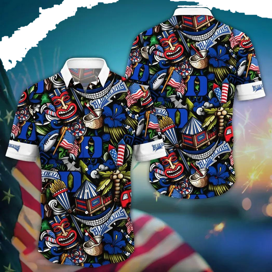 Duke Blue Devils NCAA Flower Aloha Hawaiian Shirt 14, NCAA Hawaiian Shirt Moonbestprint