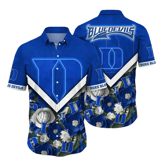 Duke Blue Devils NCAA Flower Aloha Hawaiian Shirt 5, NCAA Hawaiian Shirt Moonbestprint
