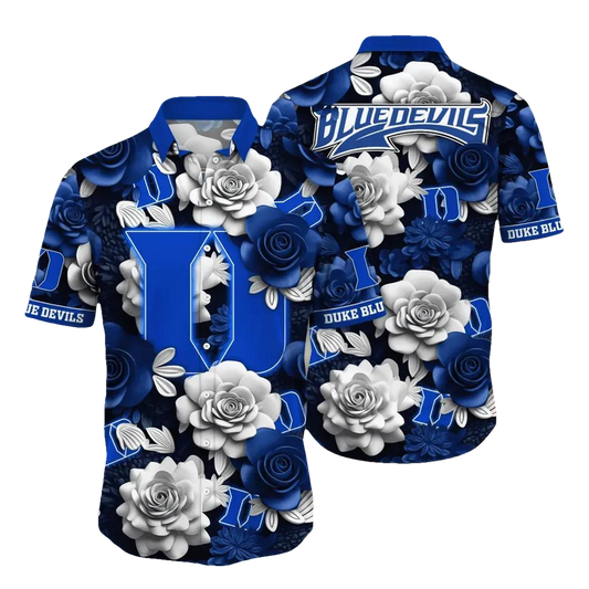 Duke Blue Devils NCAA Flower Aloha Hawaiian Shirt 8, NCAA Hawaiian Shirt Moonbestprint