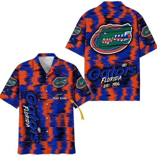 Florida Gators Aloha Hawaiian Shirt Custom Your Name, NCAA Hawaiian Shirt Moonbestprint