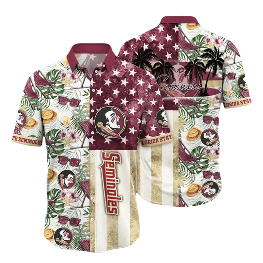 Florida State Seminoles NCAA Flower Aloha Hawaiian Shirt 10, NCAA Hawaiian Shirt Moonbestprint