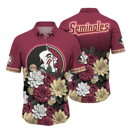 Florida State Seminoles NCAA Flower Aloha Hawaiian Shirt 13, NCAA Hawaiian Shirt Moonbestprint