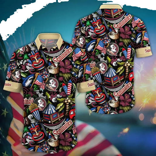 Florida State Seminoles NCAA Flower Aloha Hawaiian Shirt 14, NCAA Hawaiian Shirt Moonbestprint