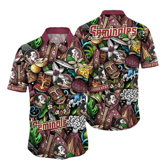 Florida State Seminoles NCAA Flower Aloha Hawaiian Shirt 6, NCAA Hawaiian Shirt Moonbestprint