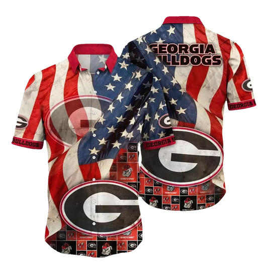 Georgia Bulldogs NCAA Flower Aloha Hawaiian Shirt 10, NCAA Hawaiian Shirt Moonbestprint