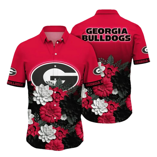 Georgia Bulldogs NCAA Flower Aloha Hawaiian Shirt 11, NCAA Hawaiian Shirt Moonbestprint