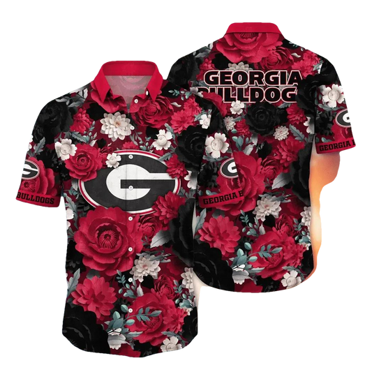 Georgia Bulldogs NCAA Flower Aloha Hawaiian Shirt 4, NCAA Hawaiian Shirt Moonbestprint