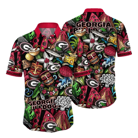 Georgia Bulldogs NCAA Flower Aloha Hawaiian Shirt 5, NCAA Hawaiian Shirt Moonbestprint