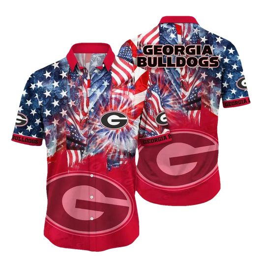 Georgia Bulldogs NCAA Flower Aloha Hawaiian Shirt 8, NCAA Hawaiian Shirt Moonbestprint