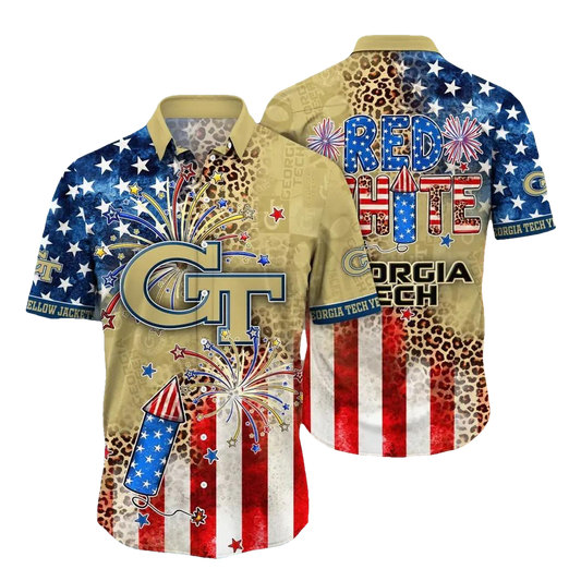 Georgia Tech Yellow Jackets NCAA Aloha Hawaiian Shirt 2, NCAA Hawaiian Shirt Moonbestprint