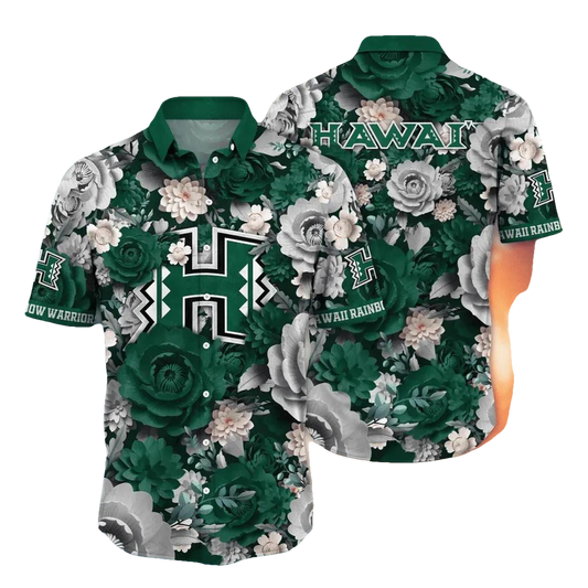 Hawaii Rainbow Warriors NCAA Flower Aloha Hawaiian Shirt 4, NCAA Hawaiian Shirt Moonbestprint