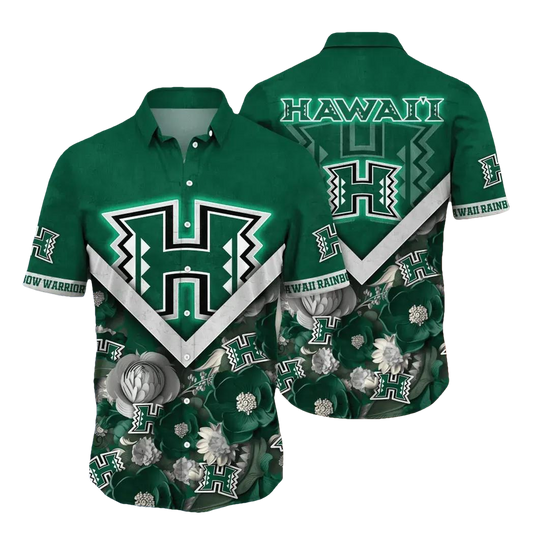 Hawaii Rainbow Warriors NCAA Flower Aloha Hawaiian Shirt 5, NCAA Hawaiian Shirt Moonbestprint