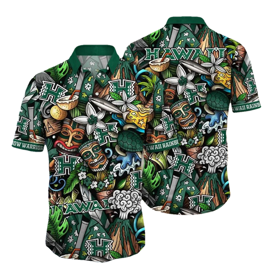 Hawaii Rainbow Warriors NCAA Flower Aloha Hawaiian Shirt 6, NCAA Hawaiian Shirt Moonbestprint