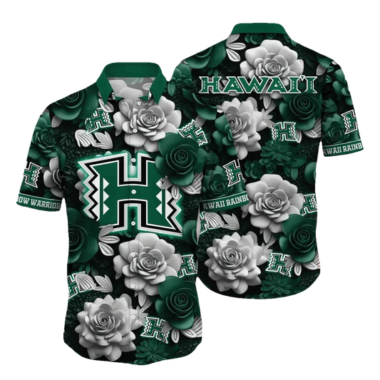 Hawaii Rainbow Warriors NCAA Flower Aloha Hawaiian Shirt 7, NCAA Hawaiian Shirt Moonbestprint