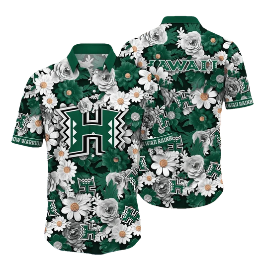Hawaii Rainbow Warriors NCAA Flower Aloha Hawaiian Shirt 9, NCAA Hawaiian Shirt Moonbestprint