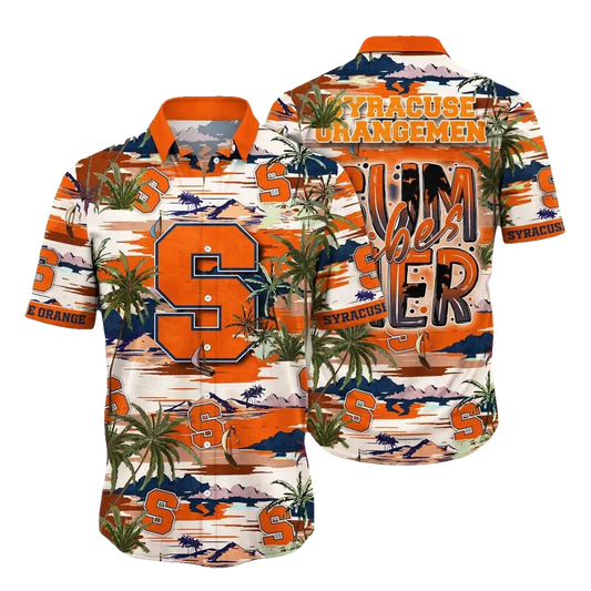 Syracuse Orange NCAA Flower Aloha Hawaiian Shirt 10, NCAA Hawaiian Shirt Moonbestprint