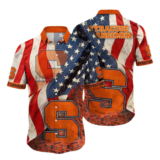 Syracuse Orange NCAA Flower Aloha Hawaiian Shirt 13, NCAA Hawaiian Shirt Moonbestprint