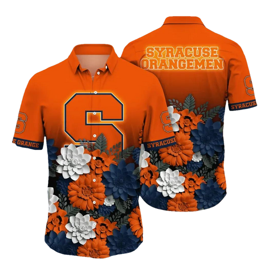 Syracuse Orange NCAA Flower Aloha Hawaiian Shirt 14, NCAA Hawaiian Shirt Moonbestprint