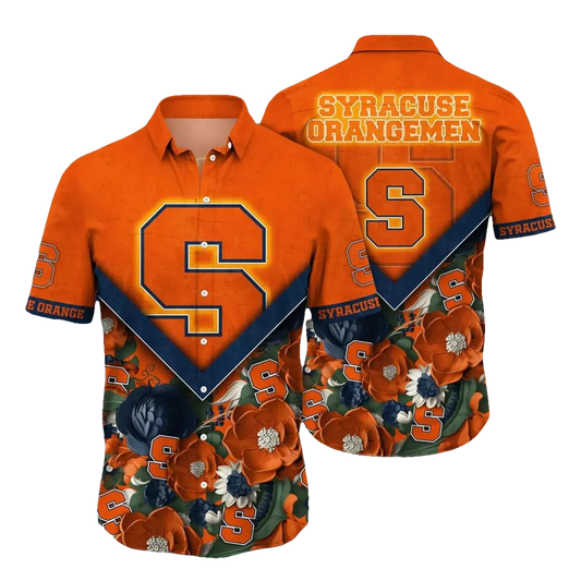 Syracuse Orange NCAA Flower Aloha Hawaiian Shirt 5, NCAA Hawaiian Shirt Moonbestprint