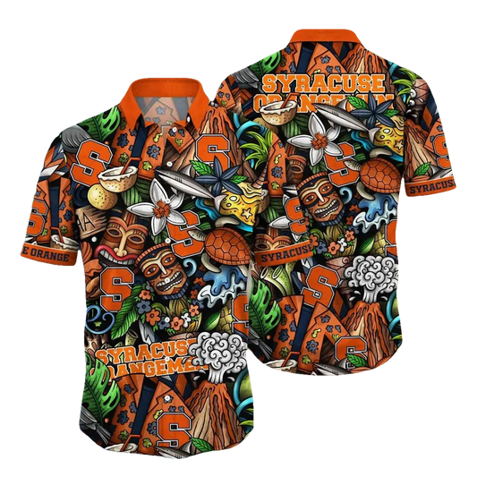 Syracuse Orange NCAA Flower Aloha Hawaiian Shirt 7, NCAA Hawaiian Shirt Moonbestprint
