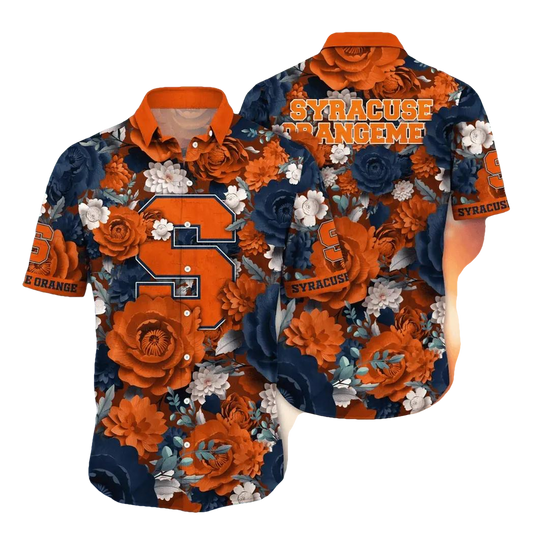 Syracuse Orange NCAA Flower Aloha Hawaiian Shirt 6, NCAA Hawaiian Shirt Moonbestprint