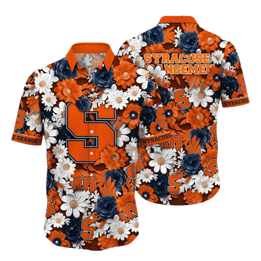 Syracuse Orange NCAA Flower Aloha Hawaiian Shirt 9, NCAA Hawaiian Shirt Moonbestprint