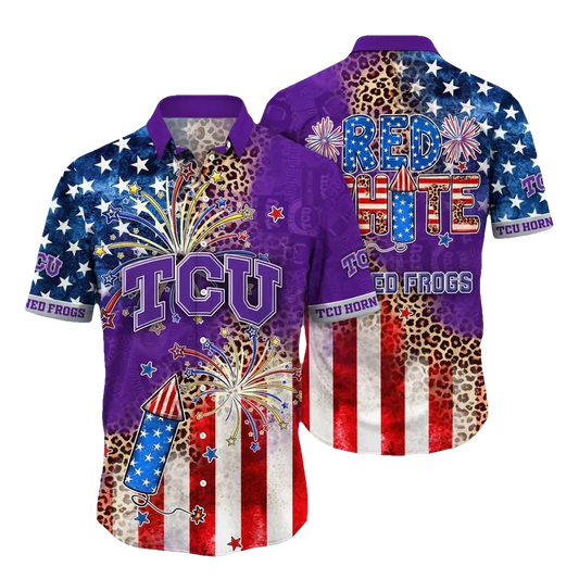 TCU Horned Frogs NCAA Aloha Hawaiian Shirt, NCAA Hawaiian Shirt Moonbestprint