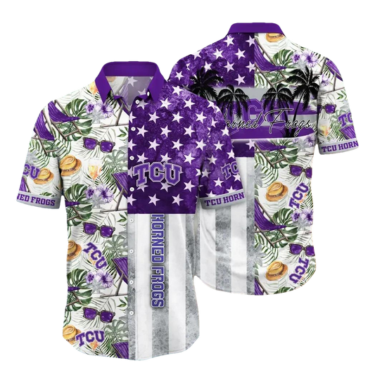 TCU Horned Frogs NCAA Flower Aloha Hawaiian Shirt 11, NCAA Hawaiian Shirt Moonbestprint