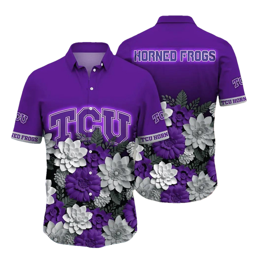 TCU Horned Frogs NCAA Flower Aloha Hawaiian Shirt 12, NCAA Hawaiian Shirt Moonbestprint
