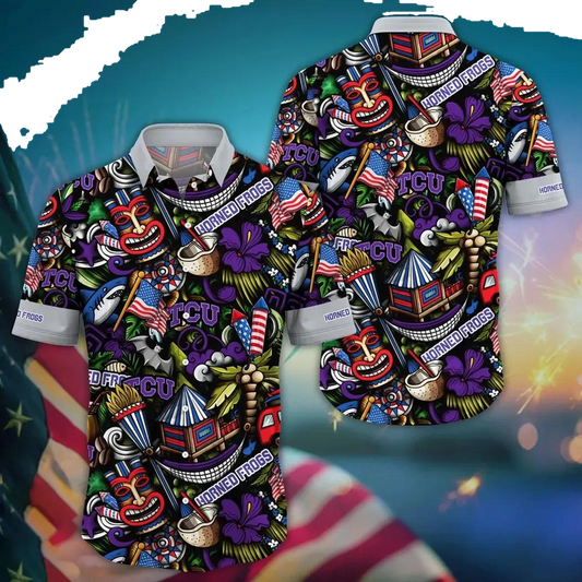 TCU Horned Frogs NCAA Flower Aloha Hawaiian Shirt 13, NCAA Hawaiian Shirt Moonbestprint
