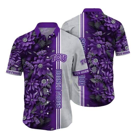 TCU Horned Frogs NCAA Flower Aloha Hawaiian Shirt 3, NCAA Hawaiian Shirt Moonbestprint