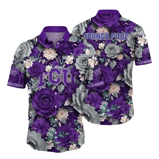 TCU Horned Frogs NCAA Flower Aloha Hawaiian Shirt 4, NCAA Hawaiian Shirt Moonbestprint