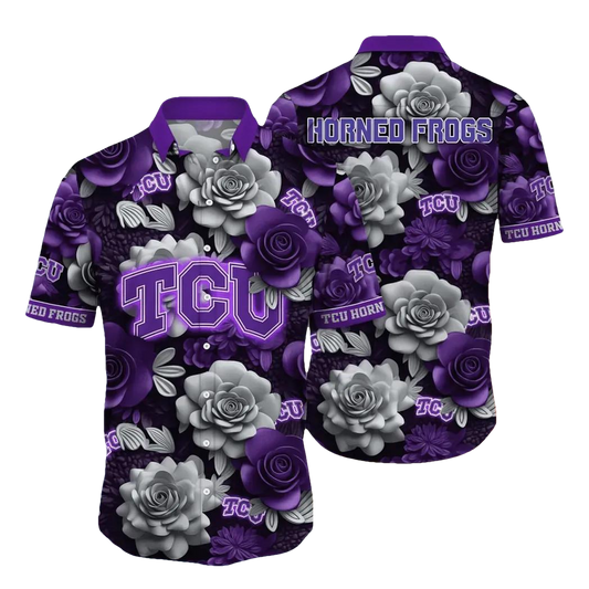 TCU Horned Frogs NCAA Flower Aloha Hawaiian Shirt 6, NCAA Hawaiian Shirt Moonbestprint